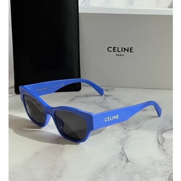 NEW Celine CL40197U Cat Eye Blue Logo Sunglasses